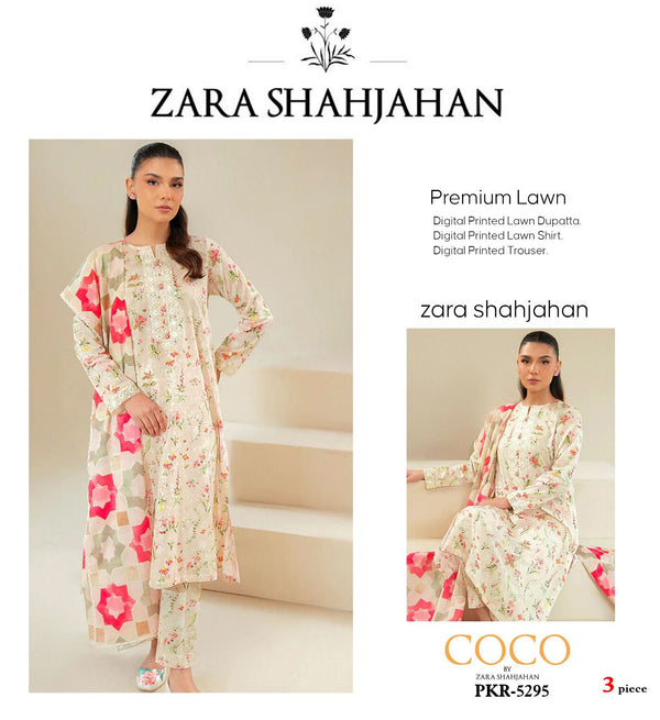 Zara Shahjahan 3 Piece Digital Printed Premium Lawn