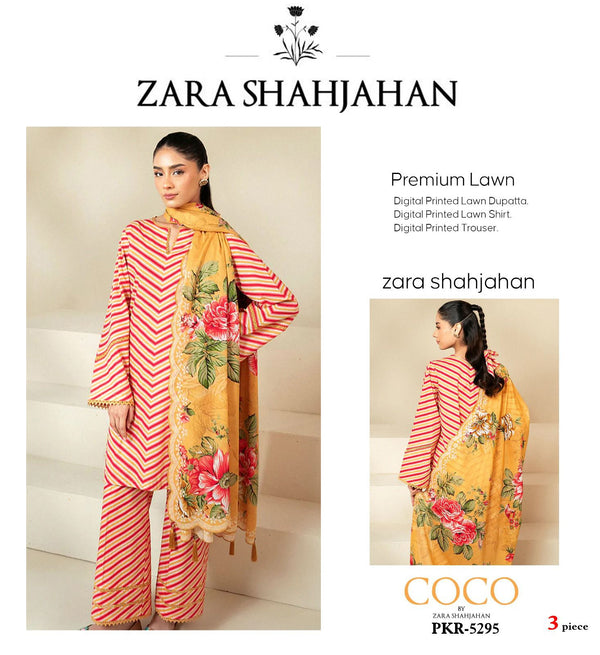 Zara Shahjahan Lining Printing 3 Piece Premium Lawn